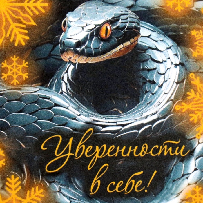 Новогодняя декупажная карта  Новогодняя декупажная карта "Сказочные змеи 2025. Пожелания" формат А4, плотность  45г/м2