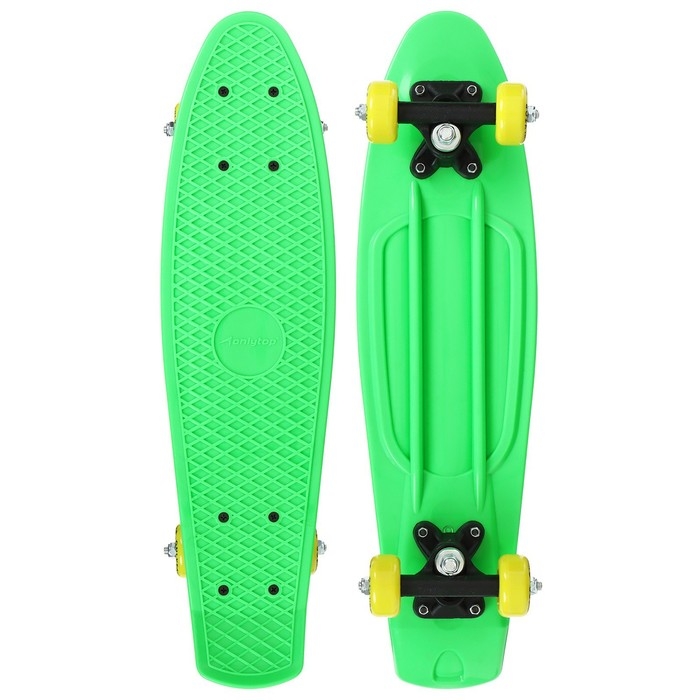 Пенниборд ONLYTOP, 56х15 см, колёса PVC 50 мм, пластиковая рама, цвет изумрудный Пенниборд ONLYTOP, 56х15 см, колёса PVC 50 мм, пластиковая рама, цвет изумрудный