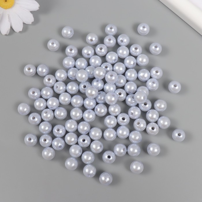 Набор бусин Набор бусин "Жемчуг" d 10 мм, 250 гр, светло-серый