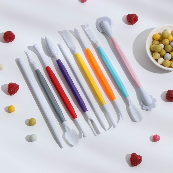 Набор для моделирования кондитерских украшений Доляна, 9 шт, 16,5 см Набор для моделирования кондитерских украшений Доляна, 9 шт, 16,5 см