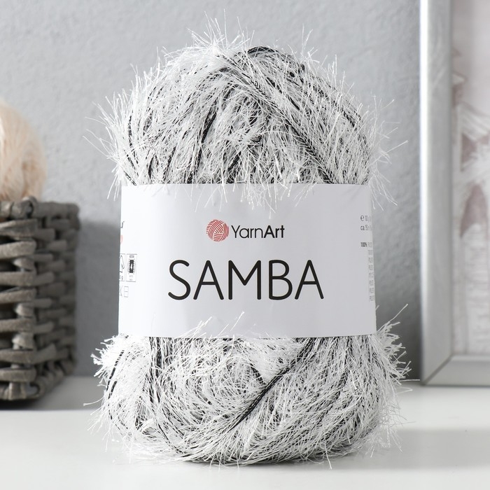 Пряжа Пряжа "Samba" 100% полиэстер 150м/100гр (А 64 белобурка)