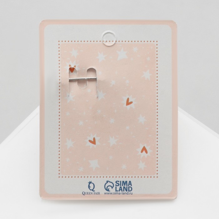 Брошь «Сердце», цвет белый в серебре Брошь «Сердце», цвет белый в серебре