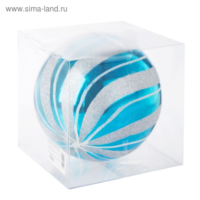 Шар пластик d-20 см Шар пластик d-20 см "Мега полосы" серебристо-голубой