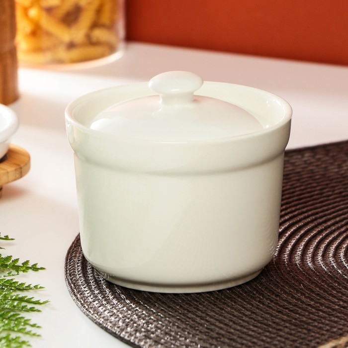 Сахарница керамическая «Сахар», 250 мл, цвет белый Сахарница керамическая «Сахар», 250 мл, цвет белый