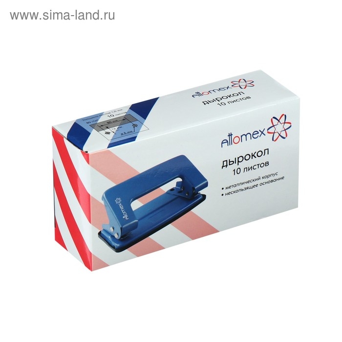Дырокол металлический 10 листов, Attomex, синий Дырокол металлический 10 листов, Attomex, синий