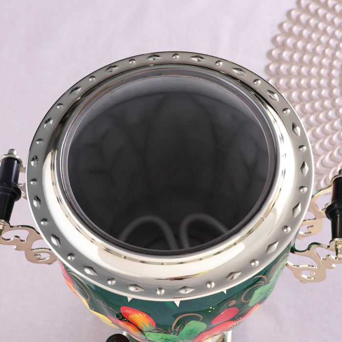 Набор «Маки на зелёном», жёлудь, 3 предмета, самовар 3 л, заварочный чайник 0,7 л, поднос Набор «Маки на зелёном», жёлудь, 3 предмета, самовар 3 л, заварочный чайник 0,7 л, поднос