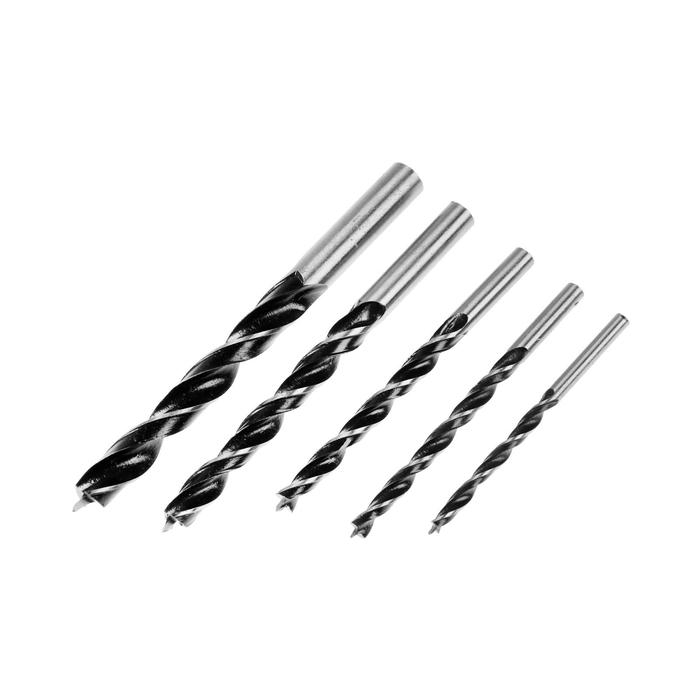 Набор сверл по дереву ТУНДРА, цилиндрический хвостовик, 4-5-6-8-10 мм, 5 шт. Набор сверл по дереву ТУНДРА, цилиндрический хвостовик, 4-5-6-8-10 мм, 5 шт.