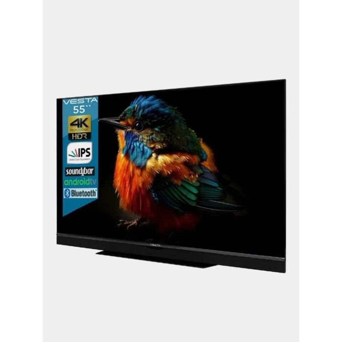 Телевизор VESTA V55MUA7500, 55 Телевизор VESTA V55MUA7500, 55",3840x2160,DVB-T2/C/S2,HDMI 3,USB 2,Smart TV,саундабр,чёрный