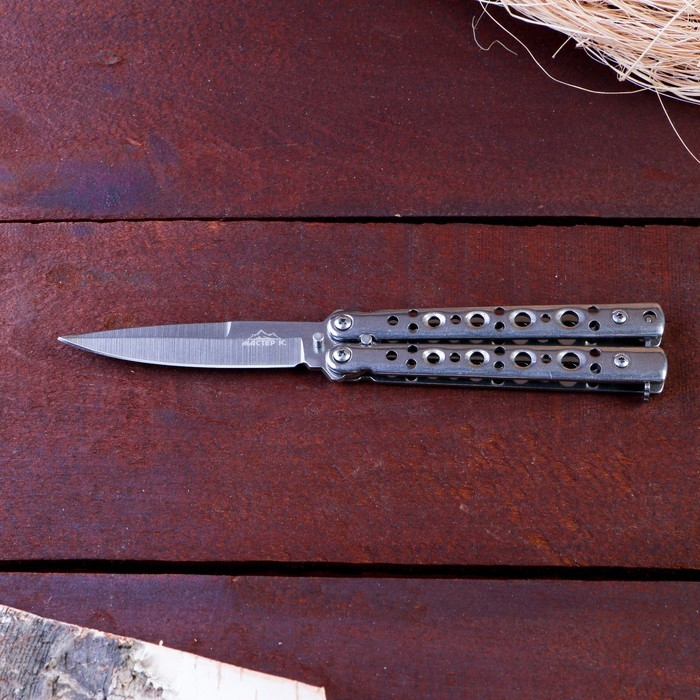 Нож-бабочка Нож-бабочка "Серебро" 15,7см, клинок 69мм/1мм, серебристый