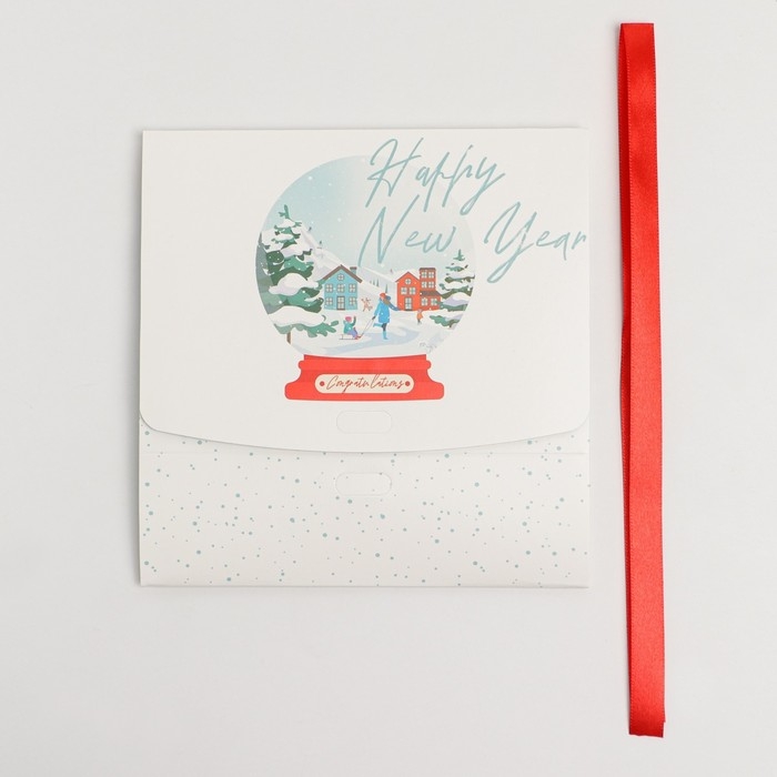 Коробка подарочная новогодняя складная двухсторонняя «Шар со снегом», 16.5 х 12.5 х 5 см, Новый год