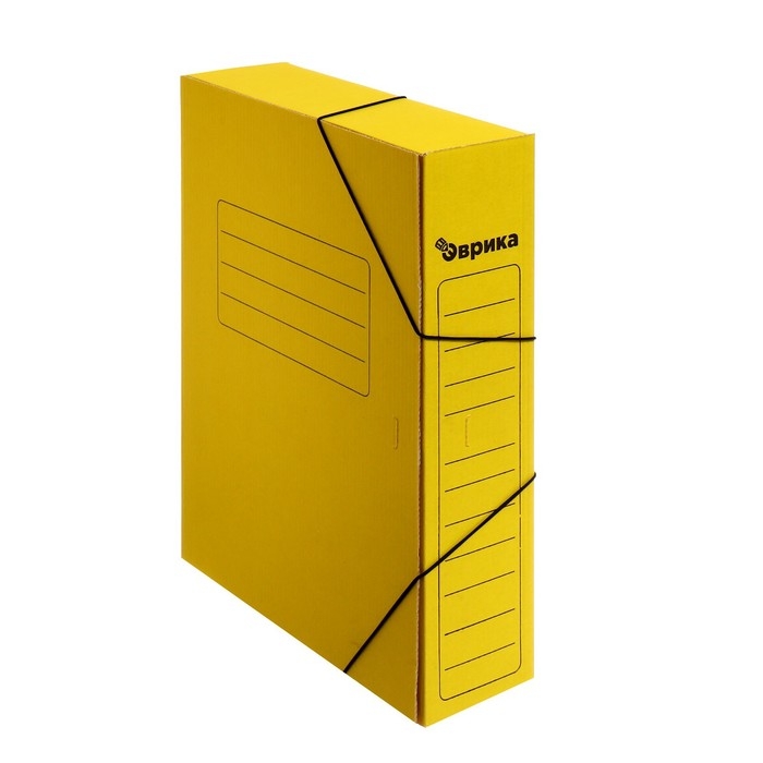 Папка архивная на резинках Calligrata, микрогофрокартон, 75 мм, до 700 л, жёлтый Папка архивная на резинках Calligrata, микрогофрокартон, 75 мм, до 700 л, жёлтый