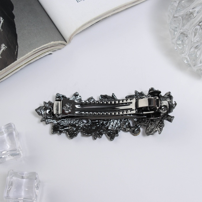 Заколка-автомат Заколка-автомат "Эйвери" листья, 9 см, чёрный