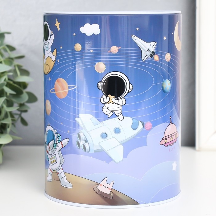 Копилка металл банка Копилка металл банка "Космические приключения" набор 3 шт 10х10х15;12х12х16;15х15х21,4 см