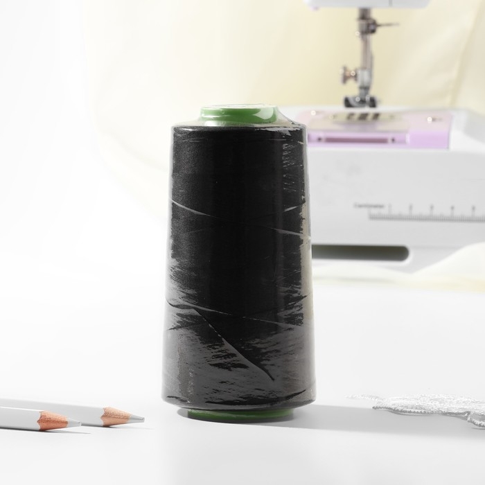 Нитки 40/2, 3100 м, цвет чёрный №1325 Нитки 40/2, 3100 м, цвет чёрный №1325