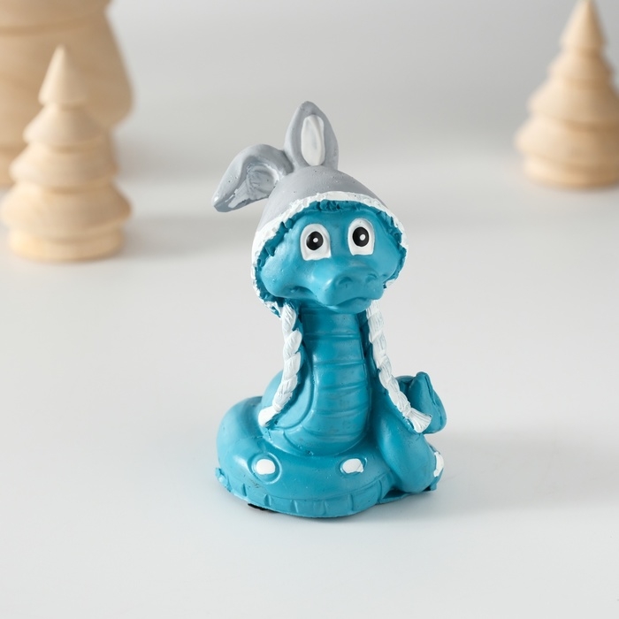 Сувенир полистоун Сувенир полистоун "Змеёныш в шапке с заячьими ушками" 3,5х6 см