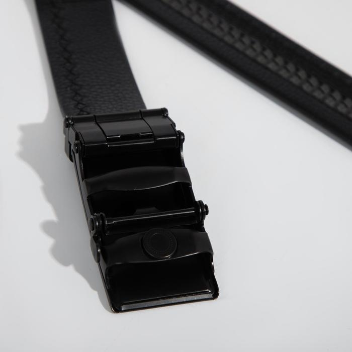 Ремень мужской, ширина 3.5 см, пряжка автомат МИКС, цвет чёрный Ремень мужской, ширина 3.5 см, пряжка автомат МИКС, цвет чёрный