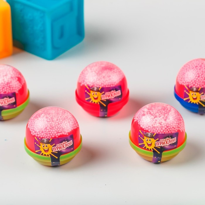 Слайм, Красный, капсула с шариками 40 г Слайм, Красный, капсула с шариками 40 г