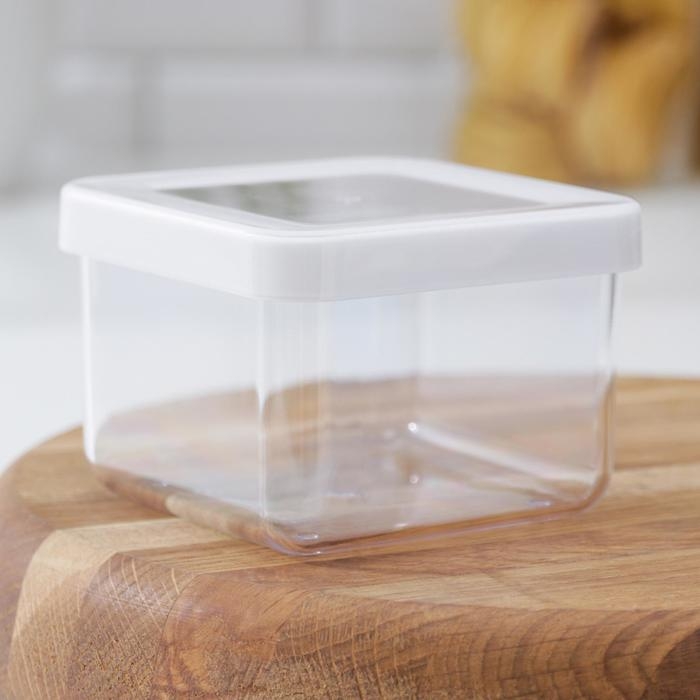 Контейнер для сыпучих продуктов &laquo;Степ&raquo;, 500 мл, 10&times;10&times;7 см, цвет белый