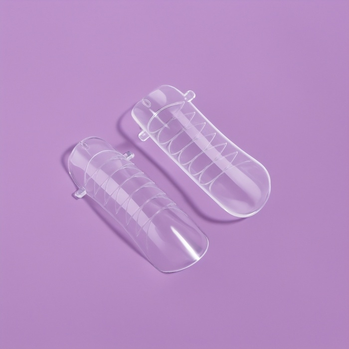 Верхние формы для наращивания в контейнере, D-изгиб, 120 шт, цвет прозрачный