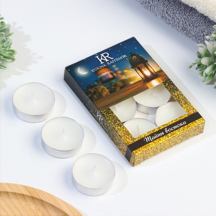 Свеча чайная ароматическая 6 шт.в под.коробке, Свеча чайная ароматическая 6 шт.в под.коробке, "Тайны востока"