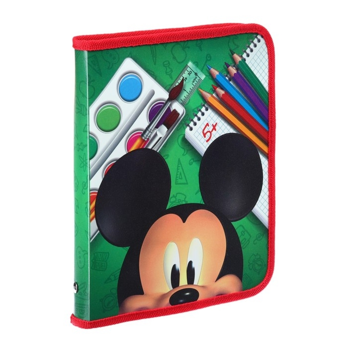 Папка пластиковая для тетрадей А5, на молнии, Микки Маус Папка пластиковая для тетрадей А5, на молнии, Микки Маус