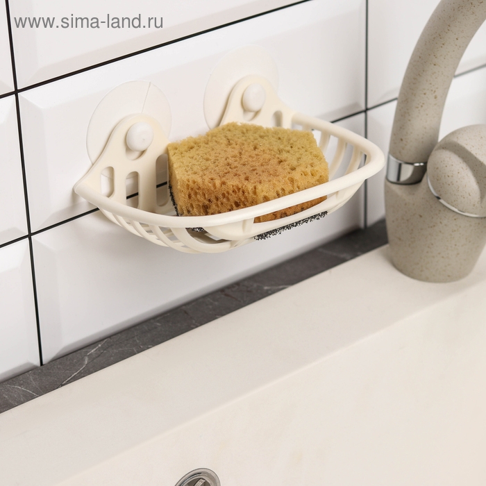 Мыльница на присосках, 16×10×6 см, цвет МИКС Мыльница на присосках, 16×10×6 см, цвет МИКС