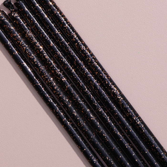 Набор свечей в торт, 6 штук Набор свечей в торт, 6 штук "Сияние", черный с золотом, 17 см