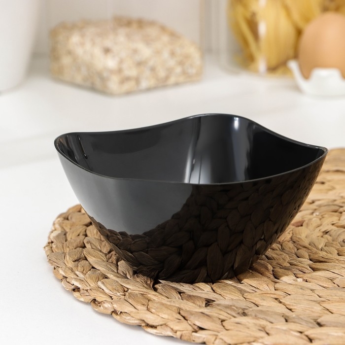 Салатник пластиковый «Рондо», 500 мл, цвет чёрный Салатник пластиковый «Рондо», 500 мл, цвет чёрный