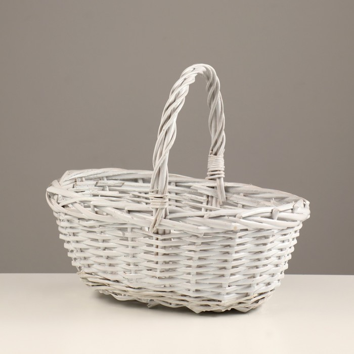 Корзина плетеная, 30х24х12/26 см, лоза, ткань Корзина плетеная, 30х24х12/26 см, лоза, ткань