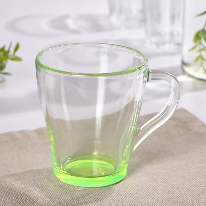 Кружка стеклянная &laquo;Джем&raquo;, 250 мл, цвет лимонный