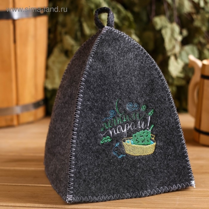 Набор банный портфель 5 предметов  Набор банный портфель 5 предметов "С Лёгким паром, с шайкой", серый