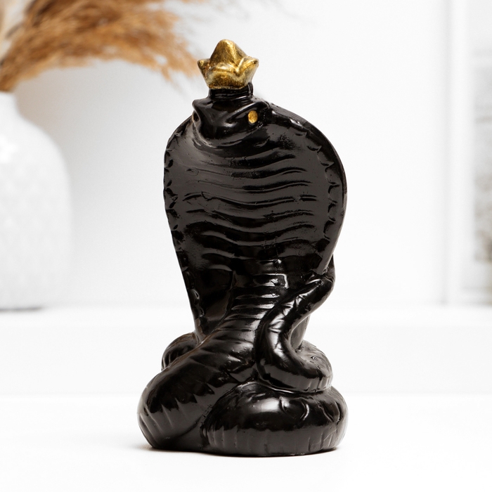 Новый год. Символ 2025. Фигура Новый год. Символ 2025. Фигура "Змея с короной" черный, 8 х 16,5 см