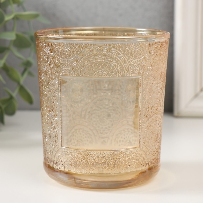 Банка для свечей стекло Банка для свечей стекло "Сиеста" прозрачный оранжевый 350 мл 8,5х8,5х10 см