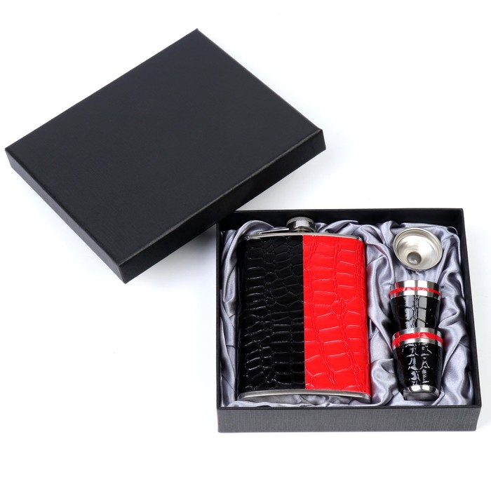 Подарочный набор 6 в 1 Подарочный набор 6 в 1 "Дубль": фляжка 270 мл, воронка, 4 рюмки, 17 х 17 см