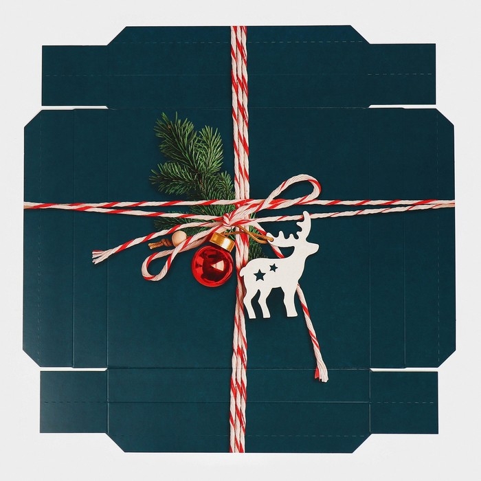 Коробка новогодняя складная «Новогодняя посылка», 26 х 26 х 8 см, Новый год Коробка новогодняя складная «Новогодняя посылка», 26 х 26 х 8 см, Новый год