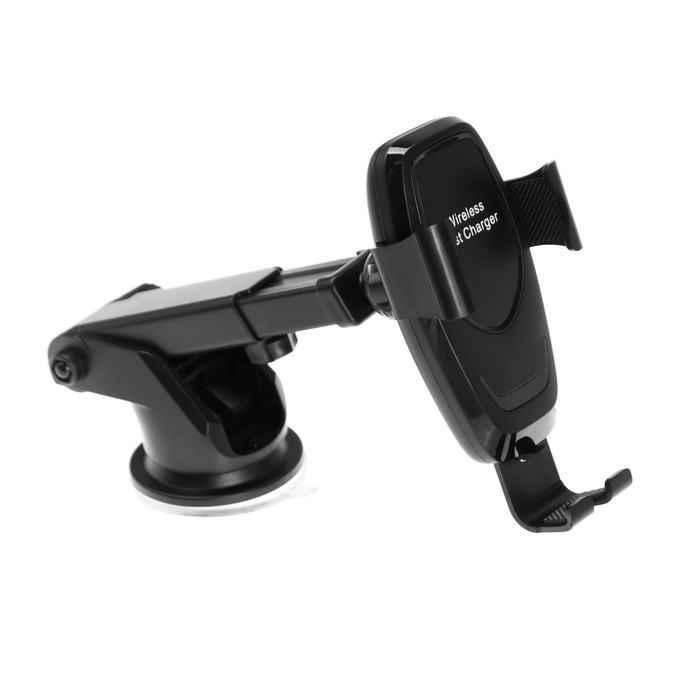 Держатель телефона с беспроводной зарядкой, самозажимной захват 6-9.5 см, черный Держатель телефона с беспроводной зарядкой, самозажимной захват 6-9.5 см, черный