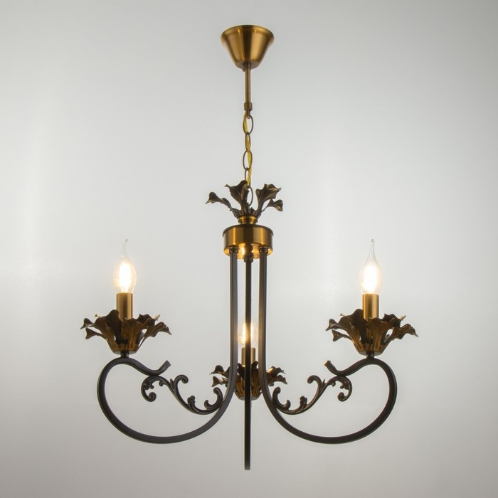 Люстра Люстра "Мэдфи" 3хЕ14 40Вт черно-золотой 55х70х55 см BayerLux