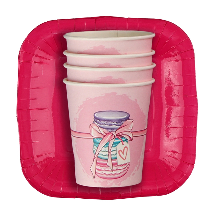 Набор бумажной посуды Набор бумажной посуды "Пироженки" 6 тарелок,6 стаканов