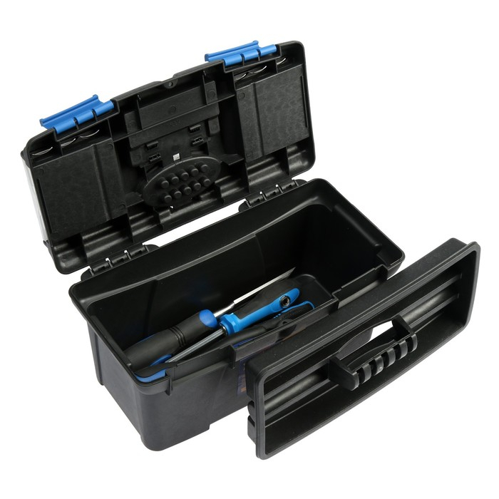 Ящик для инструмента ТУНДРА, 13 Ящик для инструмента ТУНДРА, 13", 320 х 175 х 160 мм, пластиковый, два органайзера