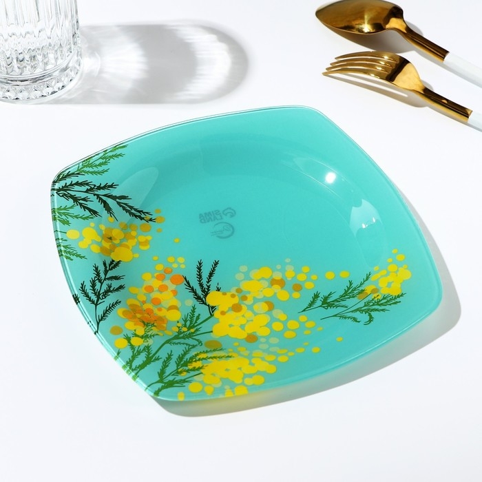 Тарелка квадратная «Нежная мимоза», 20 см Тарелка квадратная «Нежная мимоза», 20 см