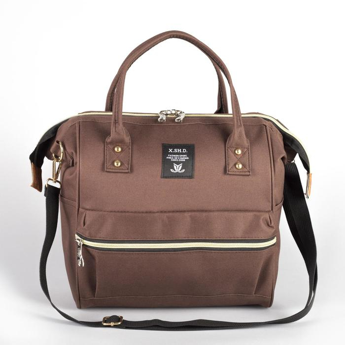 Сумка-рюкзак 2 в 1 на колёсах 18 Сумка-рюкзак 2 в 1 на колёсах 18", отдел на молнии, наружный карман, цвет коричневый