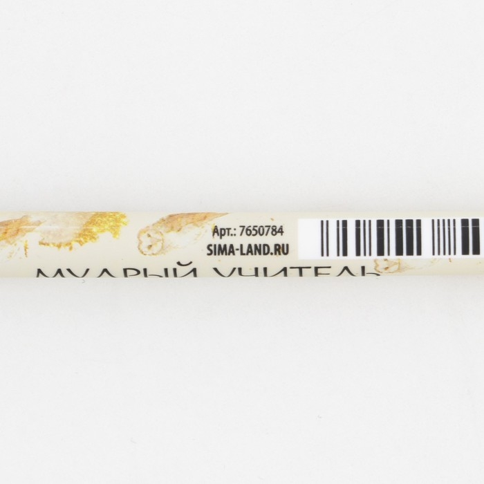 Ручка с колпачком и нанесением soft-touch «Учителю», синяя паста 0.7 мм