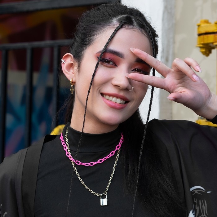 Колье «Цепь» карабин, цвет ярко-розовый, L=35 см Колье «Цепь» карабин, цвет ярко-розовый, L=35 см