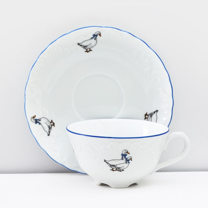 Чайный сервиз на 6 персон «Рококо. Гуси», 12 предметов: чашка 220 мл, блюдце d=15,5 см