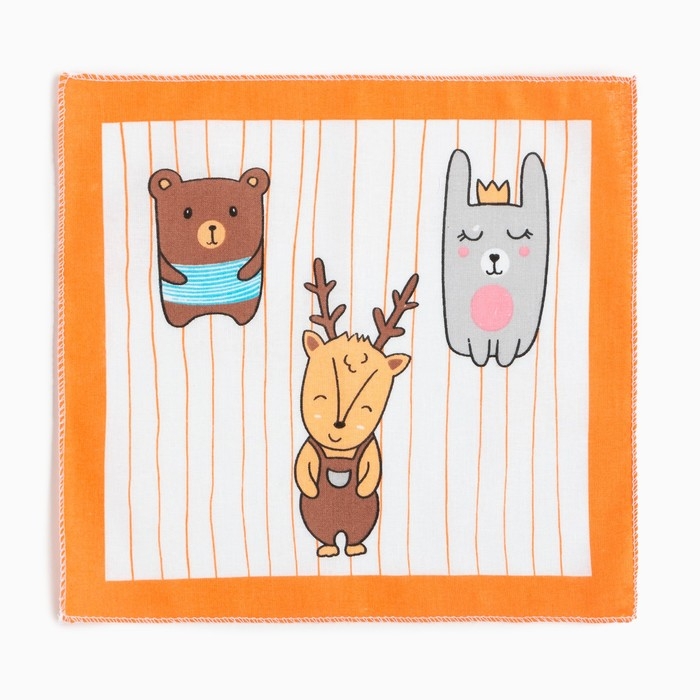Набор носовых платков Крошка Я Набор носовых платков Крошка Я "Зверята" 21*21 см-12 шт, цв. МИКС, 100% хл