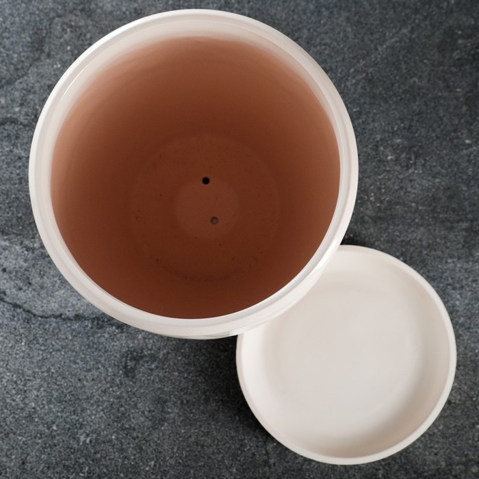 Горшок цветочный Горшок цветочный "Фикус 2" Мозаика белый микс 12л