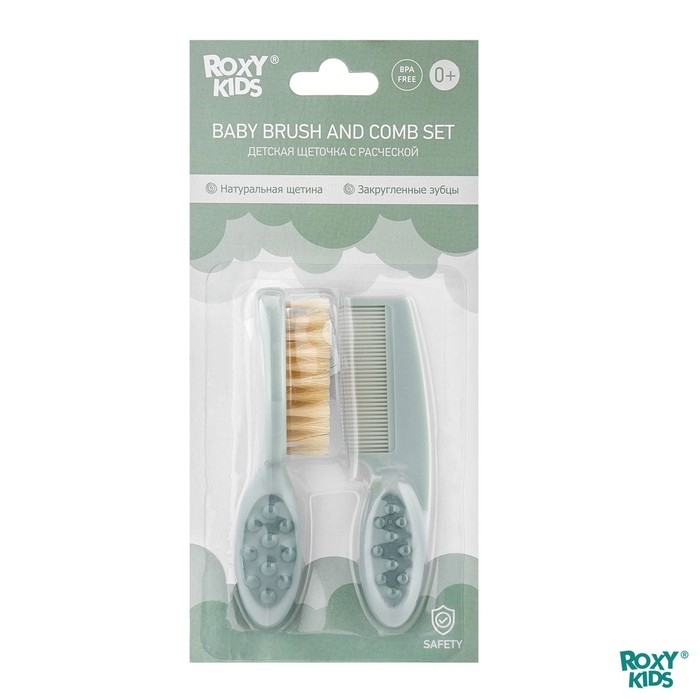 Детская щеточка с расческой, цвет зеленый Детская щеточка с расческой, цвет зеленый