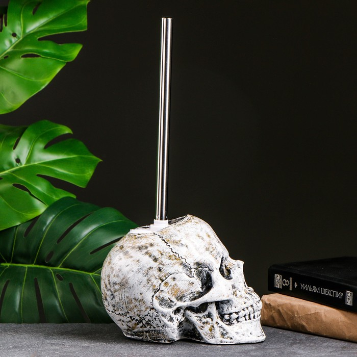 Подставка под ёрш  Подставка под ёрш "Череп" 16х15х22см (ершик н/сталь)