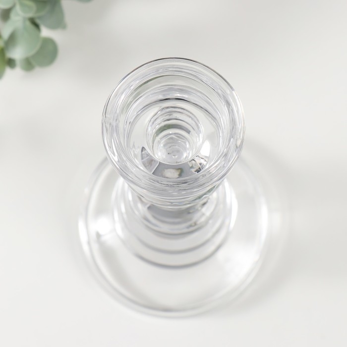 Подсвечник стекло на 1 свечу "Марсельеза" прозрачный 10,5х10,5х25 см