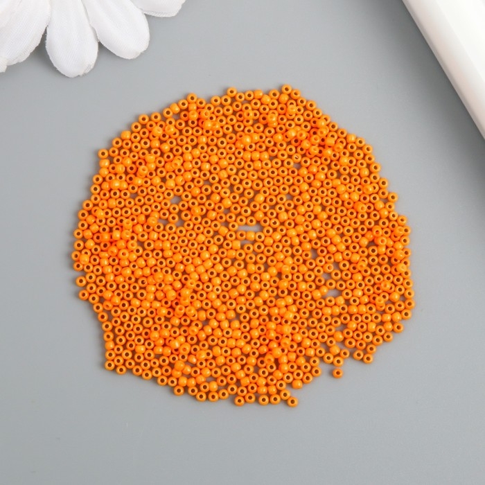 Бисер стекло 12/0  Бисер стекло 12/0 "Мандариновый" ровный №665 450 гр